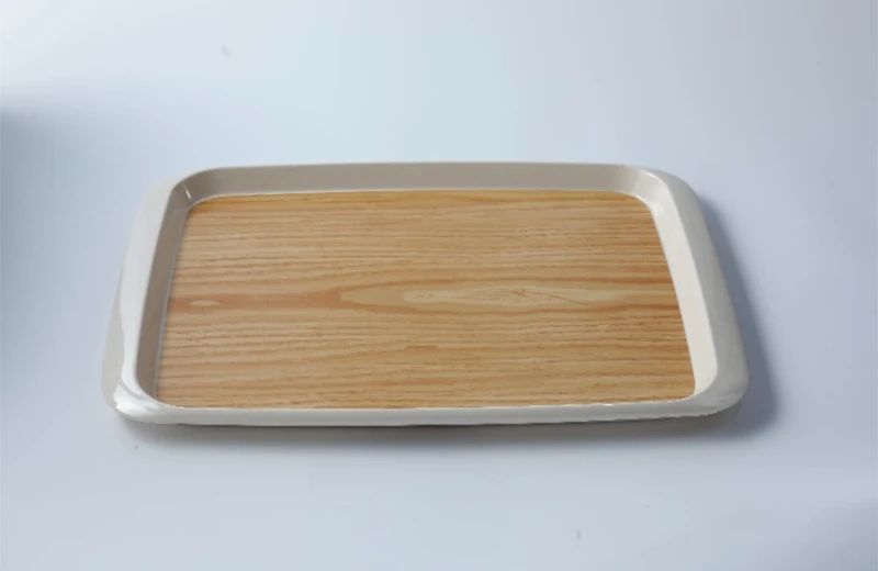 Wood Grain Serving Tray with Rim Wood Grain Series