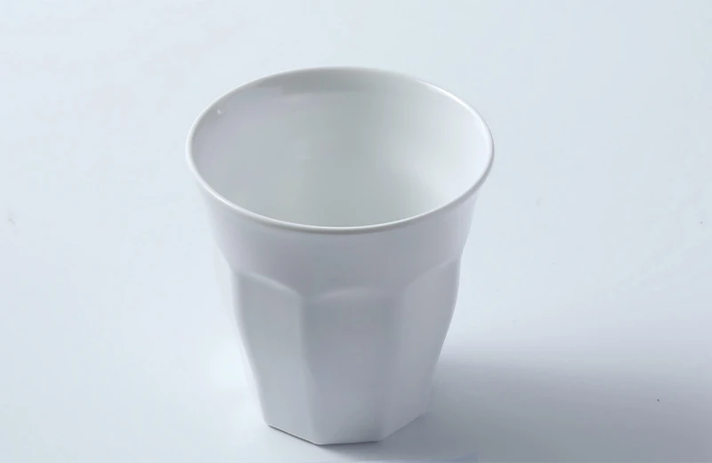White Faceted Melamine Cup