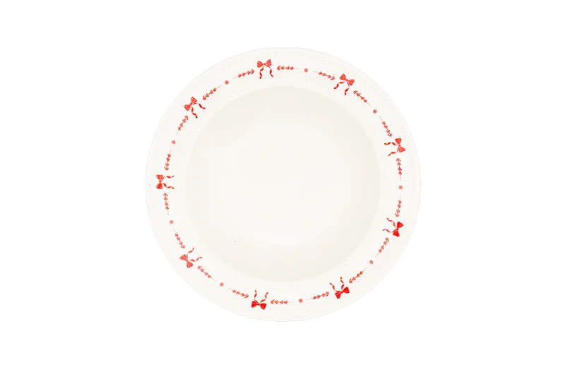 8" Circular Polka Dot Shallow Plate