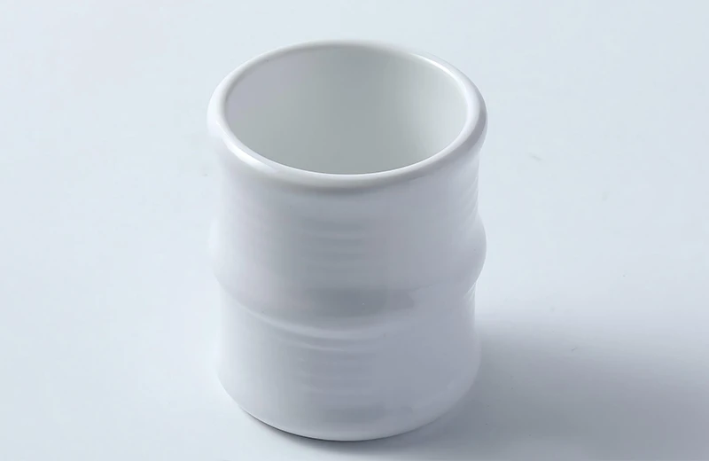 White Ribbed Melamine Cup