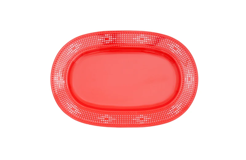 12 Inch Double-Sided Polka Dot Elliptical Plate