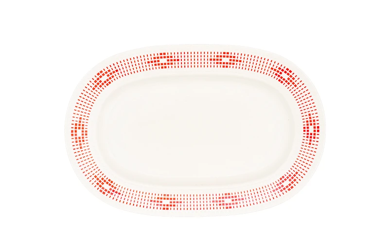 12 Inch Double-Sided Polka Dot Elliptical Plate
